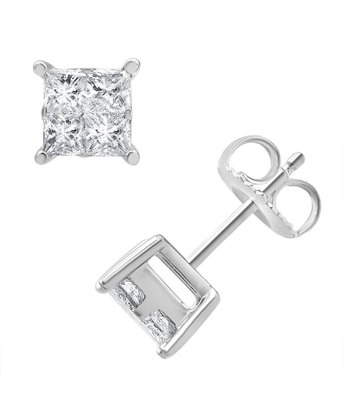 Macy's Diamond Earring (1 ct. t.w.) in 14K White Gold - Macy's