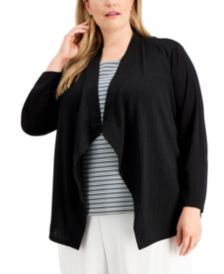 Plus Size Textured Flyaway Jacket