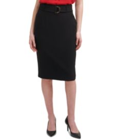 X-Fit Belted Knee-Length Pencil Skirt