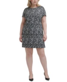 Plus Size Animal-Print Shift Dress