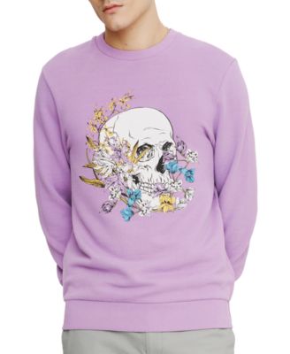 ELEVEN PARIS - Men's Floral Skull-Print Fleece Sweatshirt