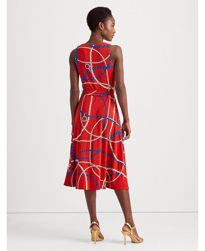 Lauren Ralph Lauren Petite Print Tie-Waist Jersey Dress & Reviews ...