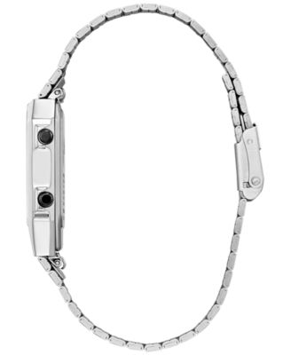 Rebel Pilot Analog-Digital Silver-Tone Stainless Steel Bracelet Watch 33mm