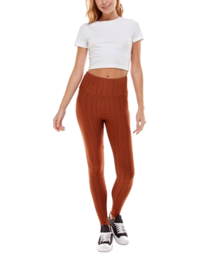 Ultra Flirt Juniors' Textured High-Rise Leggings