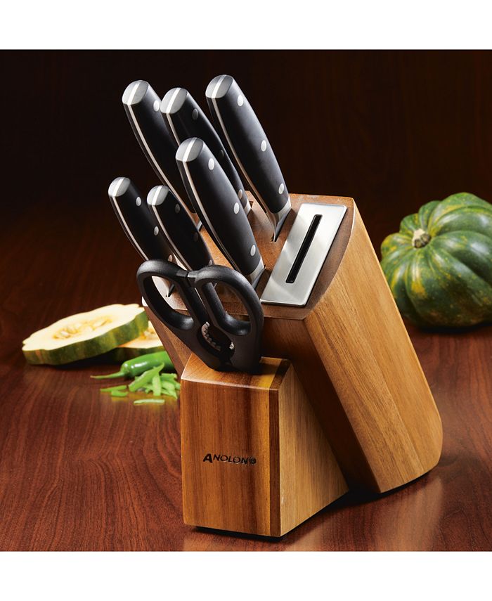 Anolon AlwaysSharp Japanese Steel 8Pc. Knife Block Set Macy's