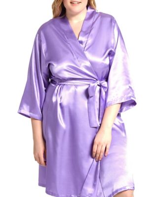 Plus Size Marina Lux Satin Robe Lingerie