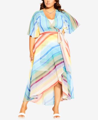 City Chic - Trendy Plus Size Gelato Stripe Maxi Dress