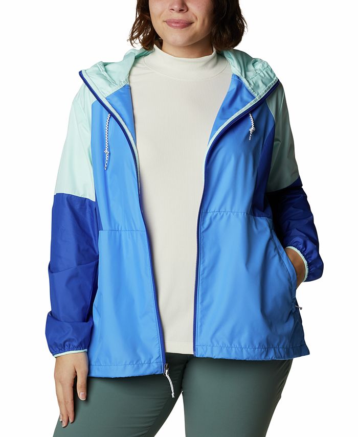 Columbia Plus Size Active Side Hill Colorblock Windbreaker Jacket