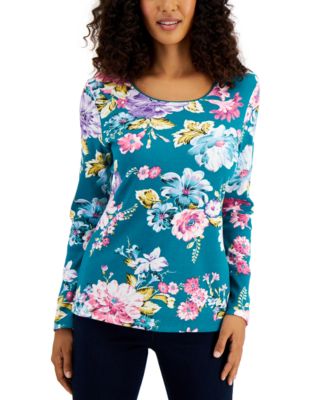 Cotton Floral-Print Top, Created for Macy's