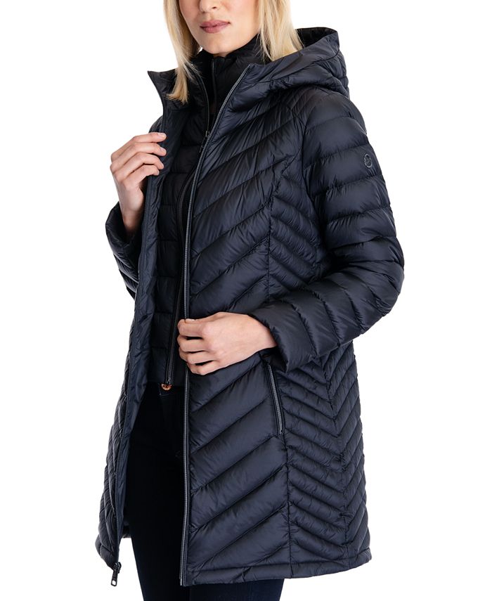 Michael Kors Women's Hooded Stretch Packable Down Puffer Coat, Created
