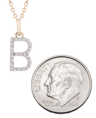 Diamond Initial Pendant Necklace (1/10 ct. t.w.) in 14k Gold, 17" + 1" Extender