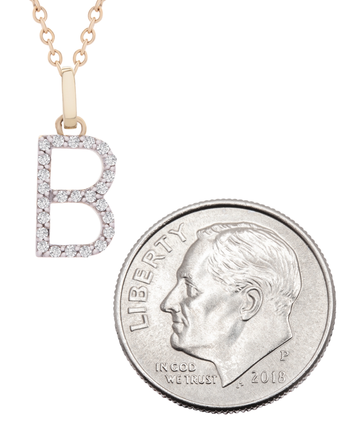 Diamond Initial Pendant Necklace (1/10 ct. t.w.) in 14k Gold, 17" + 1" Extender