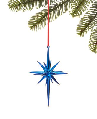 Holiday Lane - Midnight Blue Star with Gold-Tone Glitter Ornament