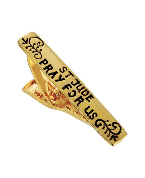 Зажим для галстука Symbols of Faith St. Jude "Pray For Us", покрытие золотом 14K