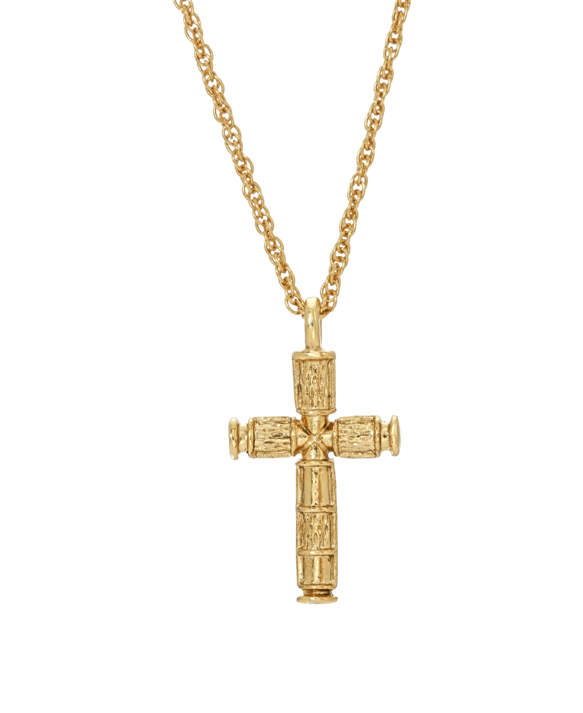 14K Gold-Dipped Cross Necklace - Yellow