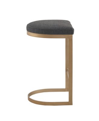 Maison 25"H Modern Backless Metal Counter Stool with Cushioned Seat, Fully Assembled
