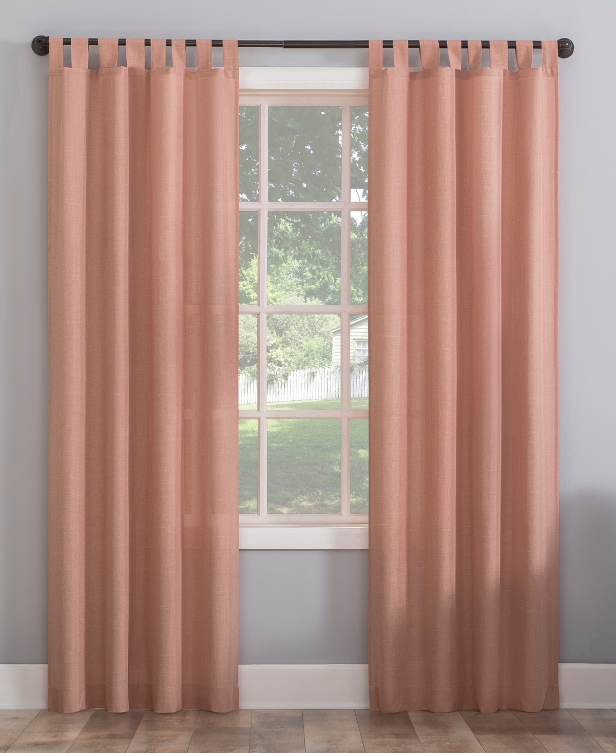 No. 918 Clifford 40" X 84" Tab Top Curtain Panel In Rosewater Pink