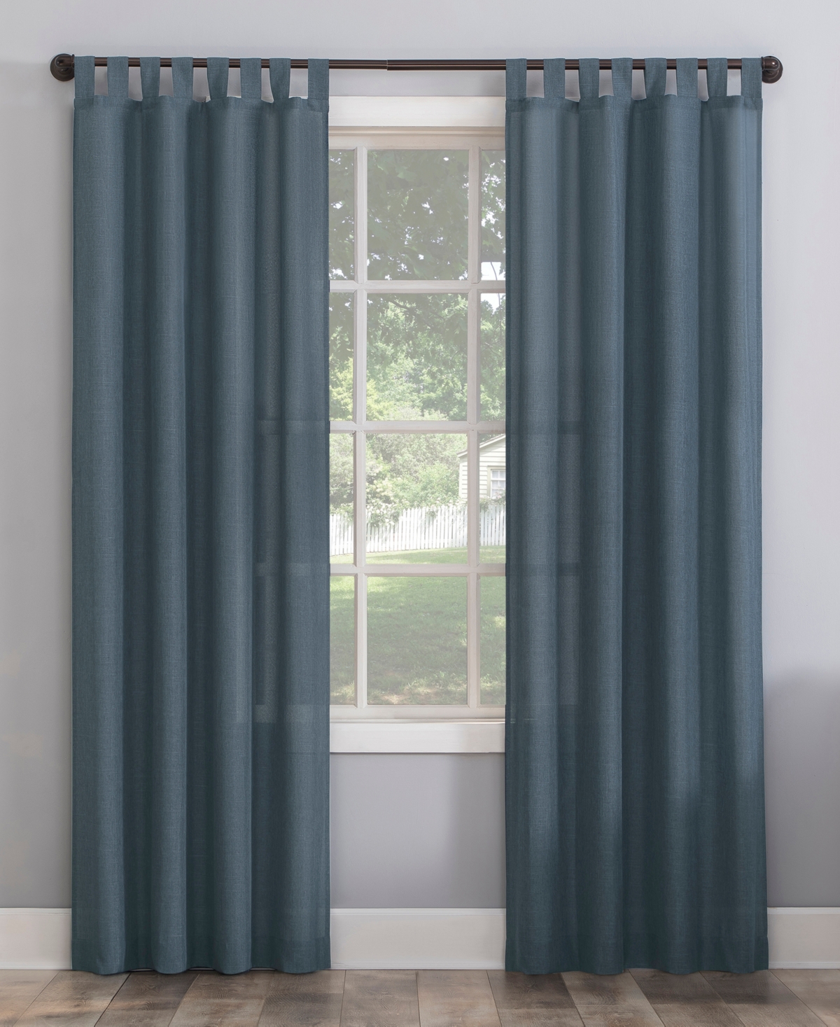 No. 918 Clifford 40" X 84" Tab Top Curtain Panel In Vintage-like Blue