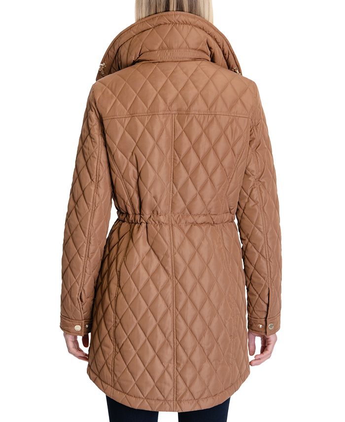 hooded quilted anorak coat