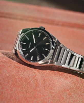 Men's Everett Silver-Tone Stainless Steel Bracelet Watch 42mm