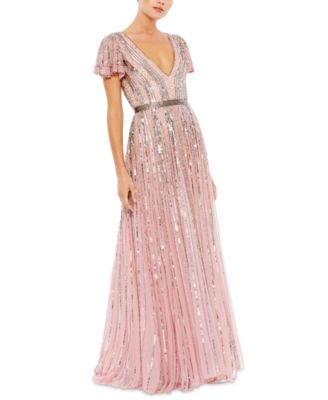 macy's pink sequin dress