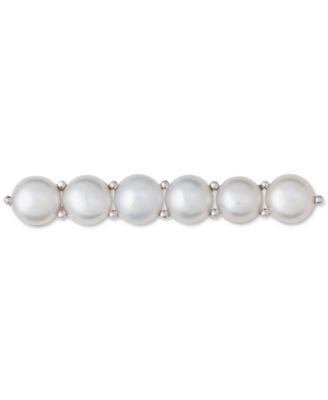 Macy's - Cultured Freshwater Pearl (6mm) Bar Pin in Sterling Silver