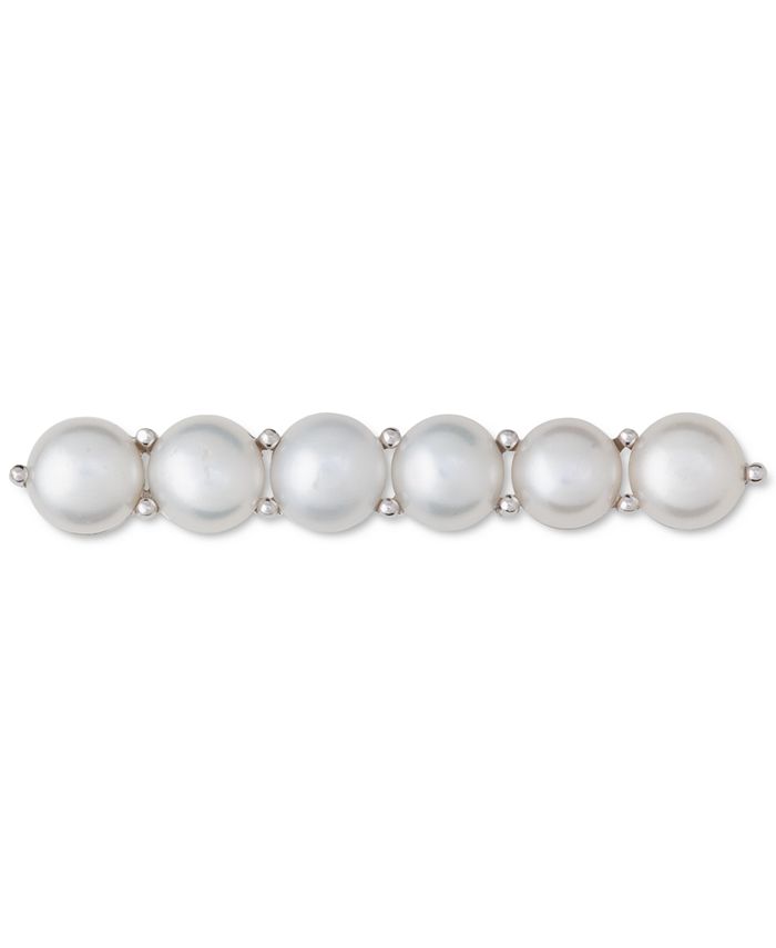 Macy's - Cultured Freshwater Pearl (6mm) Bar Pin in Sterling Silver