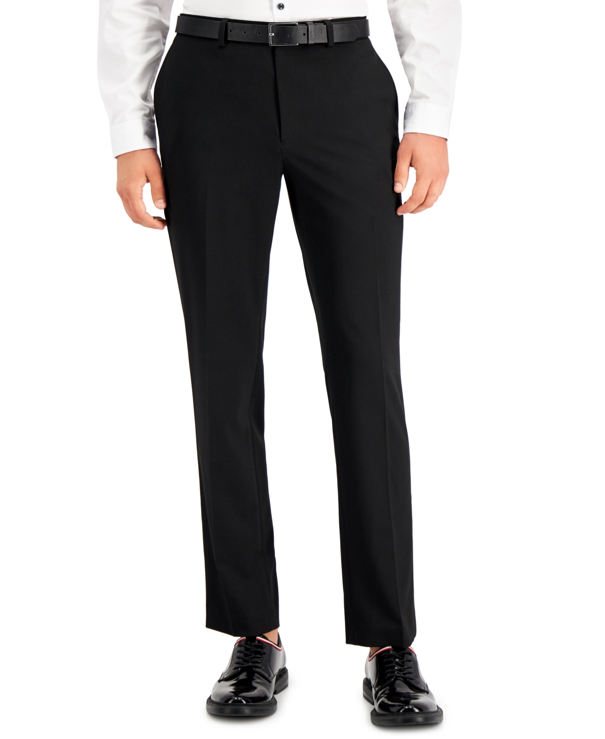 Men's Slim-Fit Black Solid Suit Pants, Created for Macy's - Deep Black