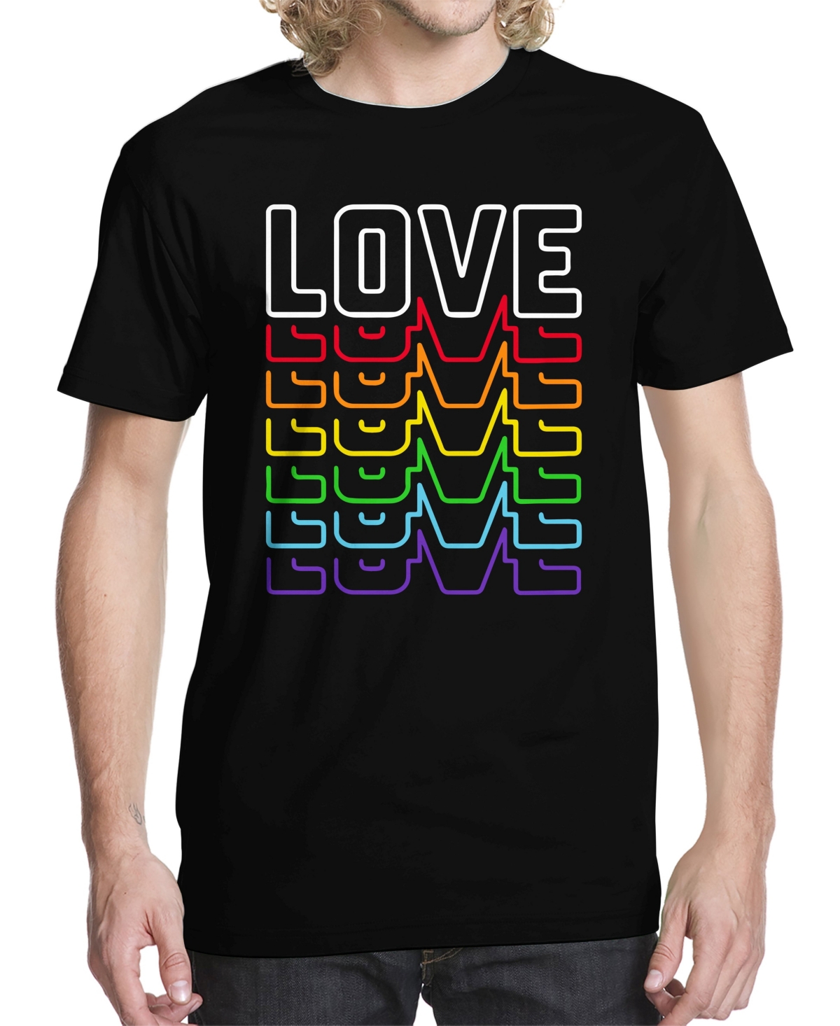 Men's Neon Love Graphic T-shirt - Black