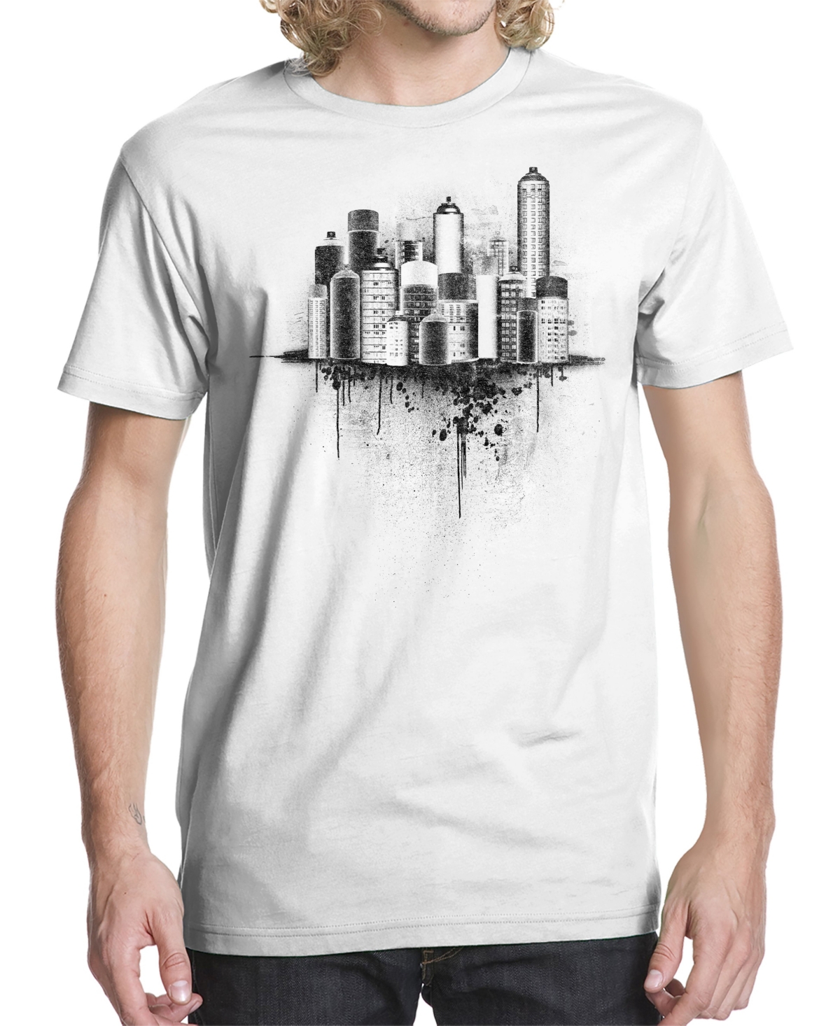 Men's Skyline Spray Graphic T-shirt - White