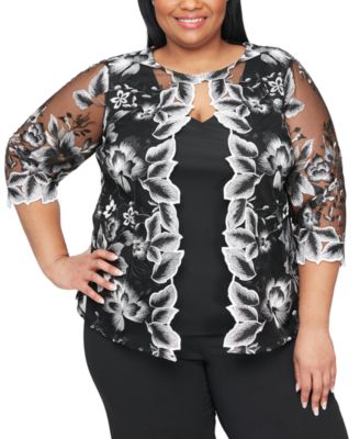 alex evenings tops and jackets plus size