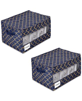 Honey Can Do - Decorative Stemware Storage Boxes, Set of 2