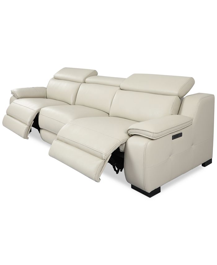 Furniture Pauleen 3Pc. Beyond Leather Sofa with 3 Power Motion