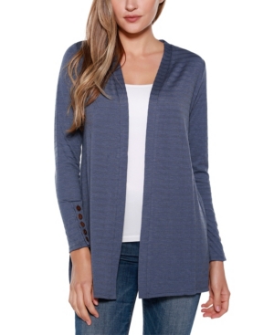 Belle By Belldini Long Sleeve Cardigan Top with Sleeve Button Detail