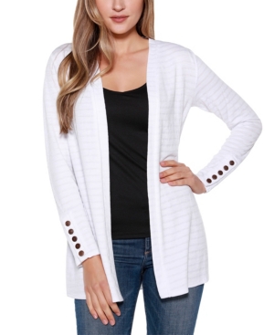 Belle By Belldini Long Sleeve Cardigan Top with Sleeve Button Detail