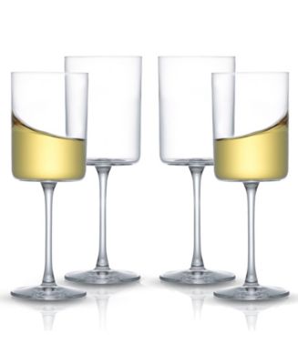 JoyJolt Claire White Wine Glasses, Set of 4 - Macy's