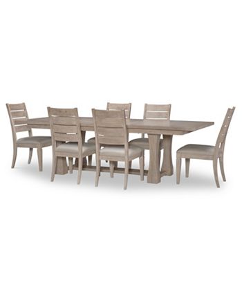 Furniture - Milano 7pc Dining Set (Table & 6 Ladder Back Side Chairs)