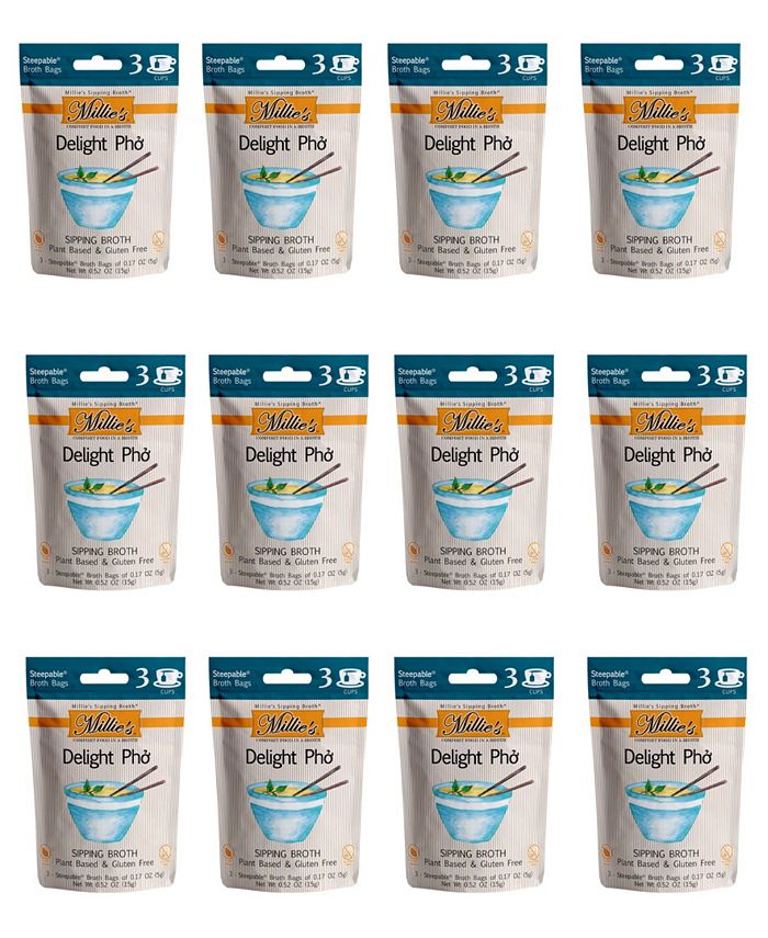 Millie's Sipping Broth Delight Pho Sipping Broth Bags, 12 Pack with 36