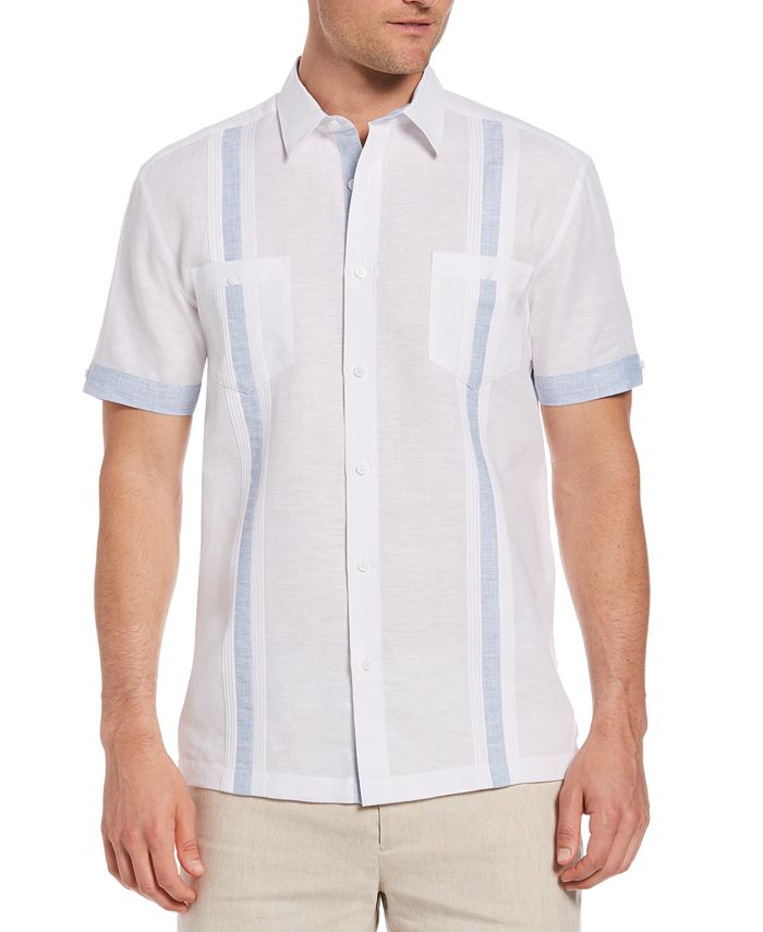 Cubavera Men's Guayabera Striped Short-Sleeve Shirt - Macy's