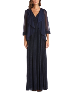 R & M Richards Petite 2-Pc Cross-Neck Dress & Flyaway Jacket