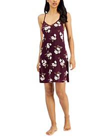 Up All Night Heavenly Soft Lace-Back Printed Knit Chemise Nightgown, Created for Macy's