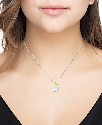 Essentials Silver Plated Two Tone Layered Mom Necklace in Gift