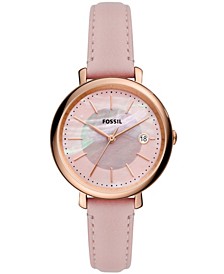 Women's Jaqueline Pink Leather Strap Watch, 36mm