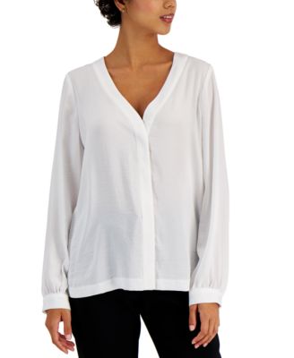 macys white womens tops