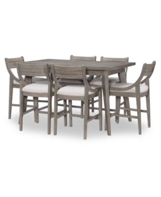 Furniture Greystone 7pc Dining Set (Pub Table & 6 Side Chairs) - Macy's