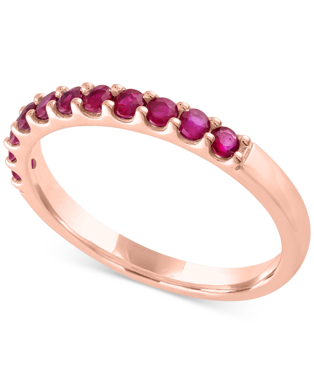 Lab-Created Red Diamond Stack Ring (1/2 ct. t.w.) in 14k Rose Gold-Plated Sterling Silver - Blue