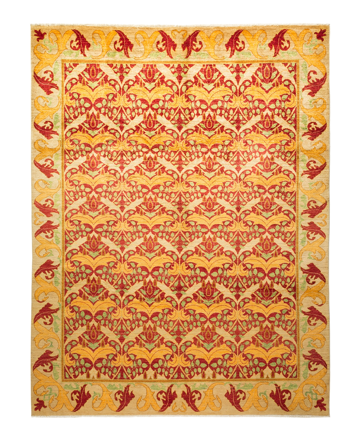 Adorn Hand Woven Rugs Arts and Crafts M1573 7'10in x 10'2in Area Rug - Red