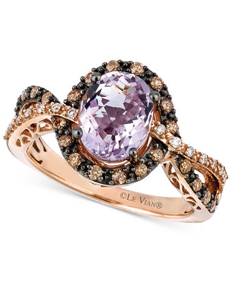 Le Vian Cotton Candy Amethyst (1-3/4 ct. t.w.) & Diamond (1/3 ct. t.w.)  Ring in 14k Rose Gold & Reviews - Rings - Jewelry & Watches - Macy's
