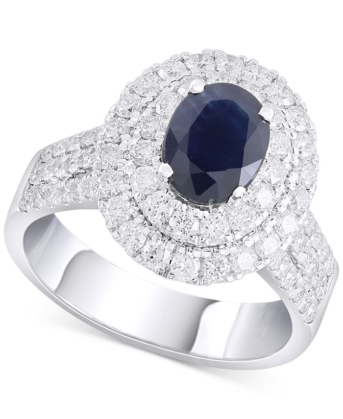 Macy's sapphire cheap and diamond ring