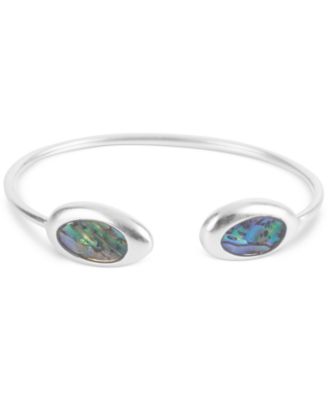 Stunning outlet Abalone Silver Cuff Bracelet